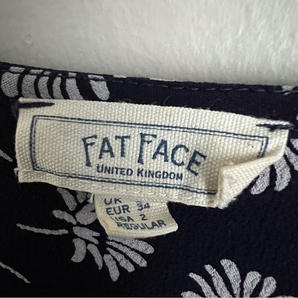 Fat Face Midi Dress Francis Daisy Floral Navy Blue Button Front Ditzy Modest 2 - Picture 7 of 13